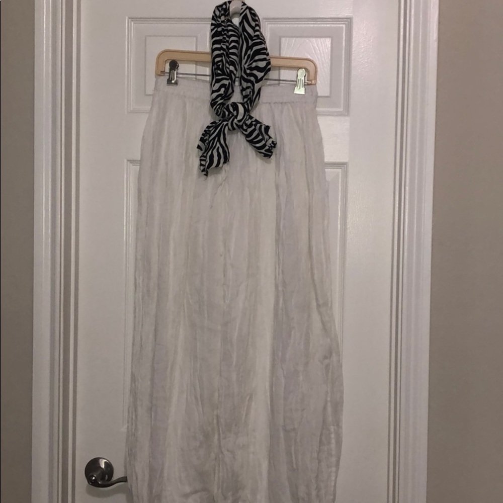 White baggies big leg pants.